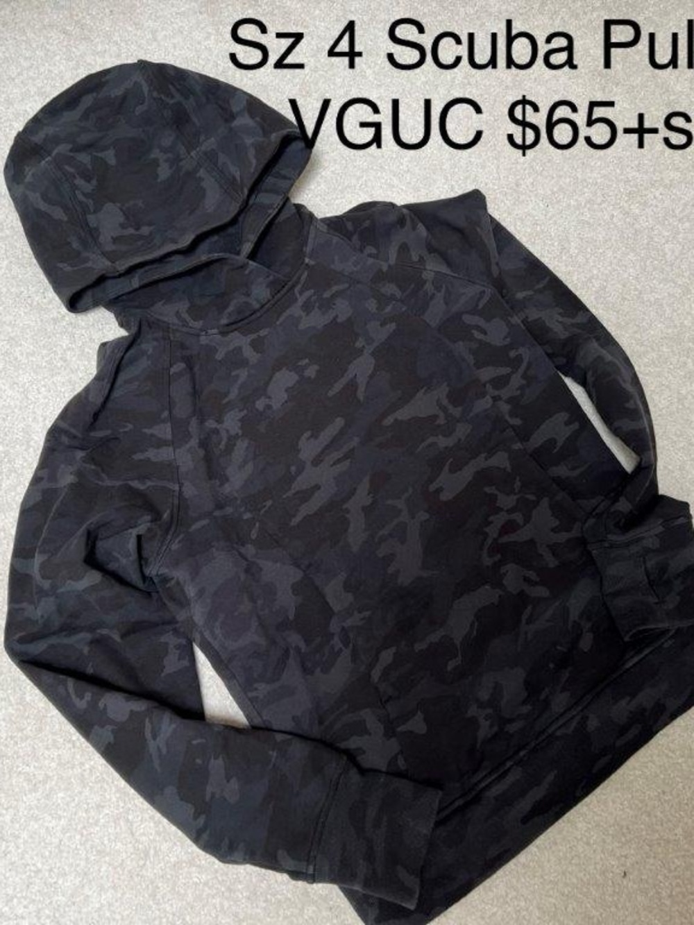 lululemon athletica Black Camo Scuba Hoodie